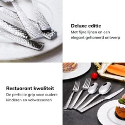 Deleca 6 Persoons Bestekset Deluxe (30-delig) - Vorken, Lepels En Messen - Vaatwasserbestendig - Gehamerd - Zilver / RVS 15 Deleca 6 Persoons Bestekset Deluxe (30-delig) - Vorken, Lepels En Messen - Vaatwasserbestendig - Gehamerd - Zilver / RVS -Woonkeuken Winkel 1200x1200 958
