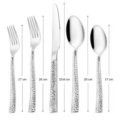 Deleca 6 Persoons Bestekset Deluxe (30-delig) - Vorken, Lepels En Messen - Vaatwasserbestendig - Gehamerd - Zilver / RVS 17 Deleca 6 Persoons Bestekset Deluxe (30-delig) - Vorken, Lepels En Messen - Vaatwasserbestendig - Gehamerd - Zilver / RVS -Woonkeuken Winkel 1200x1200 960