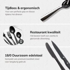 Deleca 6 Persoons Bestekset (36-delig) - Lepels, Messen, Vorken & Steakmessen - Vaatwasserbestendig - Zwart / RVS 16 Deleca 6 Persoons Bestekset (36-delig) - Lepels, Messen, Vorken & Steakmessen - Vaatwasserbestendig - Zwart / RVS -Woonkeuken Winkel 1200x1200 970