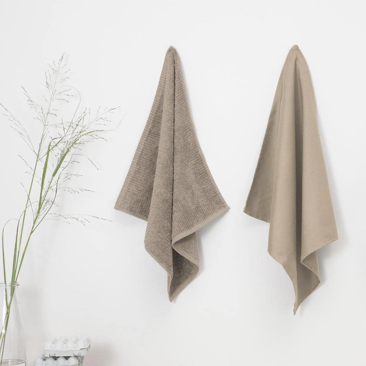 DDDDD Cisis - 2x Theedoek & 2x Keukendoek - Amandel 6 DDDDD Cisis - 2x Theedoek & 2x Keukendoek - Amandel - Afbeelding 4