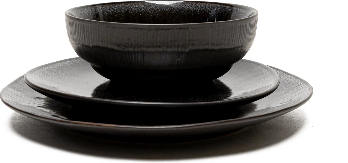 Serviesset 6 Personen - Evia Glacé - Matzwart / Zwart - 24-delig 4 Serviesset 6 Personen - Evia Glacé - Matzwart / Zwart - 24-delig - Afbeelding 2