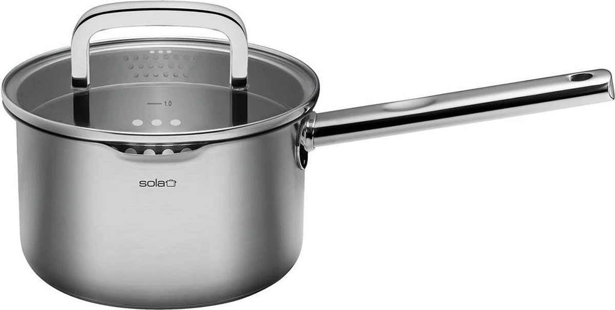 Sola Pannenset Juvia - 4 Delig - Ø 16,16,18,20 Cm - Zilver - RVS - Sandwichbodem 21 Sola Pannenset Juvia - 4 Delig - Ø 16,16,18,20 Cm - Zilver - RVS - Sandwichbodem - Afbeelding 19