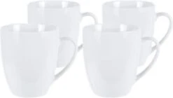 Excellent Houseware Set Van 4x Stuks Bekers/mokken Wit 380 Ml Van Porselein - Melkbekers -Woonkeuken Winkel 1200x682 1