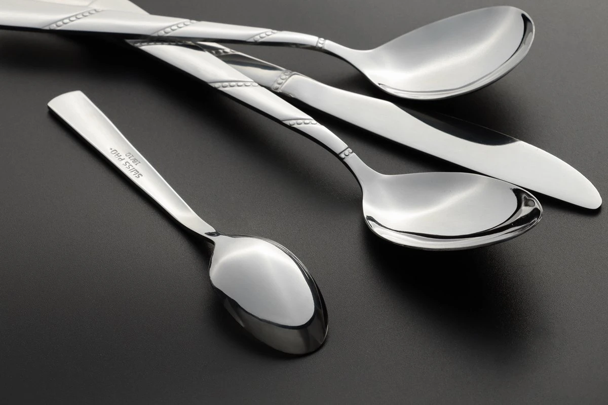 Swiss Pro+ Bestekset In Koffer-72 Delig-12 Persoons-Zwitsers Kwaliteit-Complete Set-100% Roestvrijstaal-Modern 6 Swiss Pro+ Bestekset In Koffer-72 Delig-12 Persoons-Zwitsers Kwaliteit-Complete Set-100% Roestvrijstaal-Modern - Afbeelding 4