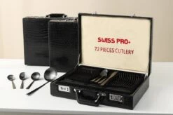 Swiss Pro+ Bestekset In Koffer-72 Delig-12 Persoons-Zwitsers Kwaliteit-Complete Set-100% Roestvrijstaal- Zwart -Woonkeuken Winkel 1200x799 95