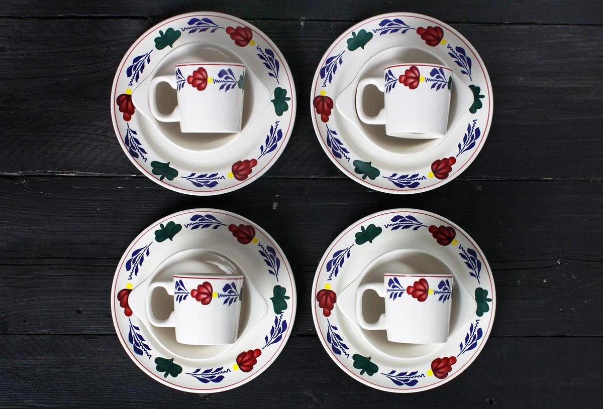 Boerenbont Set Van 4 Bekers Roeland 4 Boerenbont Set Van 4 Bekers Roeland - Afbeelding 2