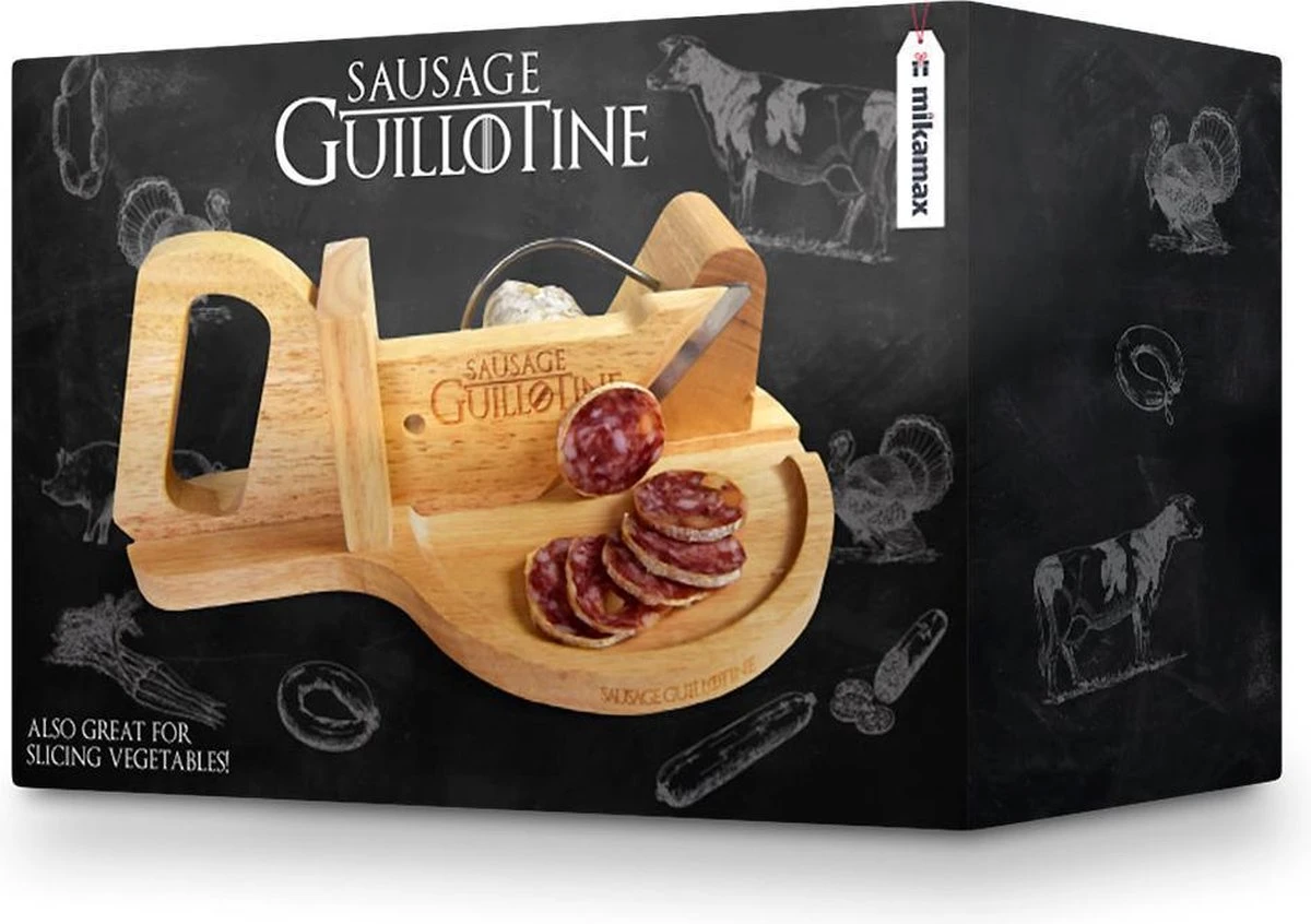 MikaMax Worst Guillotine - Worstsnijder - Worst Snijplank - Sausage Guillotine - Makkelijk Schoon Te Maken - RVS Mes - Bamboe - 30 X 19cm 4 MikaMax Worst Guillotine - Worstsnijder - Worst Snijplank - Sausage Guillotine - Makkelijk Schoon Te Maken - RVS Mes - Bamboe - 30 X 19cm - Afbeelding 2