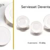 LeRijn® Serviesset Deventer 6 Persoons - 18 Delig - Licht Crème Wit Met Gouden Rand En Motief - Dinerborden - Soepborden - Dessertborden - Borden Servies - Bordenset -Woonkeuken Winkel 1200x872 2