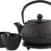SakuraTea - Theepot Set - 4-delig - Gietijzer - Zwart - 0.8L - 2 Kopjes (100ml) -Woonkeuken Winkel 1200x882 3