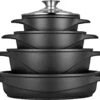 Smile 10-Delige Pannenset - Anti Aanbaklaag - Vaatwasser Bestendig - Zwart - MGK-17 2 Smile 10-Delige Pannenset - Anti Aanbaklaag - Vaatwasser Bestendig - Zwart - MGK-17 -Woonkeuken Winkel 1200x902 2