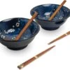 EDO JAPAN - RAMEN BOWL SET/6 2PERS HANA BLAUW O/22CM|H9CM 1 EDO JAPAN - RAMEN BOWL SET/6 2PERS HANA BLAUW O/22CM|H9CM -Woonkeuken Winkel 1200x957 1