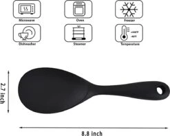 Doodadeals® Siliconen Rijstlepel - Rijst Opscheplepel - Rijstlepel Kunststof - Zwart - 1 Stuk -Woonkeuken Winkel 1200x960 2