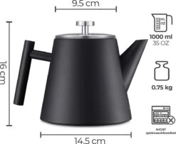 Silberthal - Theepot Met Filter - 1 L - RVS Dubbelwandig - Zwart - Cadeau 14 Silberthal - Theepot Met Filter - 1 L - RVS Dubbelwandig - Zwart - Cadeau -Woonkeuken Winkel 1200x986 2