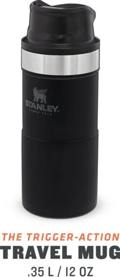Stanley Trigger-Action Travel Mug 0.47L - Thermosfles - Matt Black -Woonkeuken Winkel 521x1200