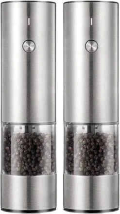 GOV Elektrische Peper- En Zoutmolen RVS XL Oplaadbaar - Automatische Pepermolen