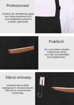 Schortenwinkel - Professioneel Keukenschort - Kookschort - Horeca - Zwart 12 Schortenwinkel - Professioneel Keukenschort - Kookschort - Horeca - Zwart -Woonkeuken Winkel 850x1200