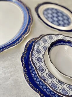 Selinex Porselein Serviesset Barok Blauw 25-delig