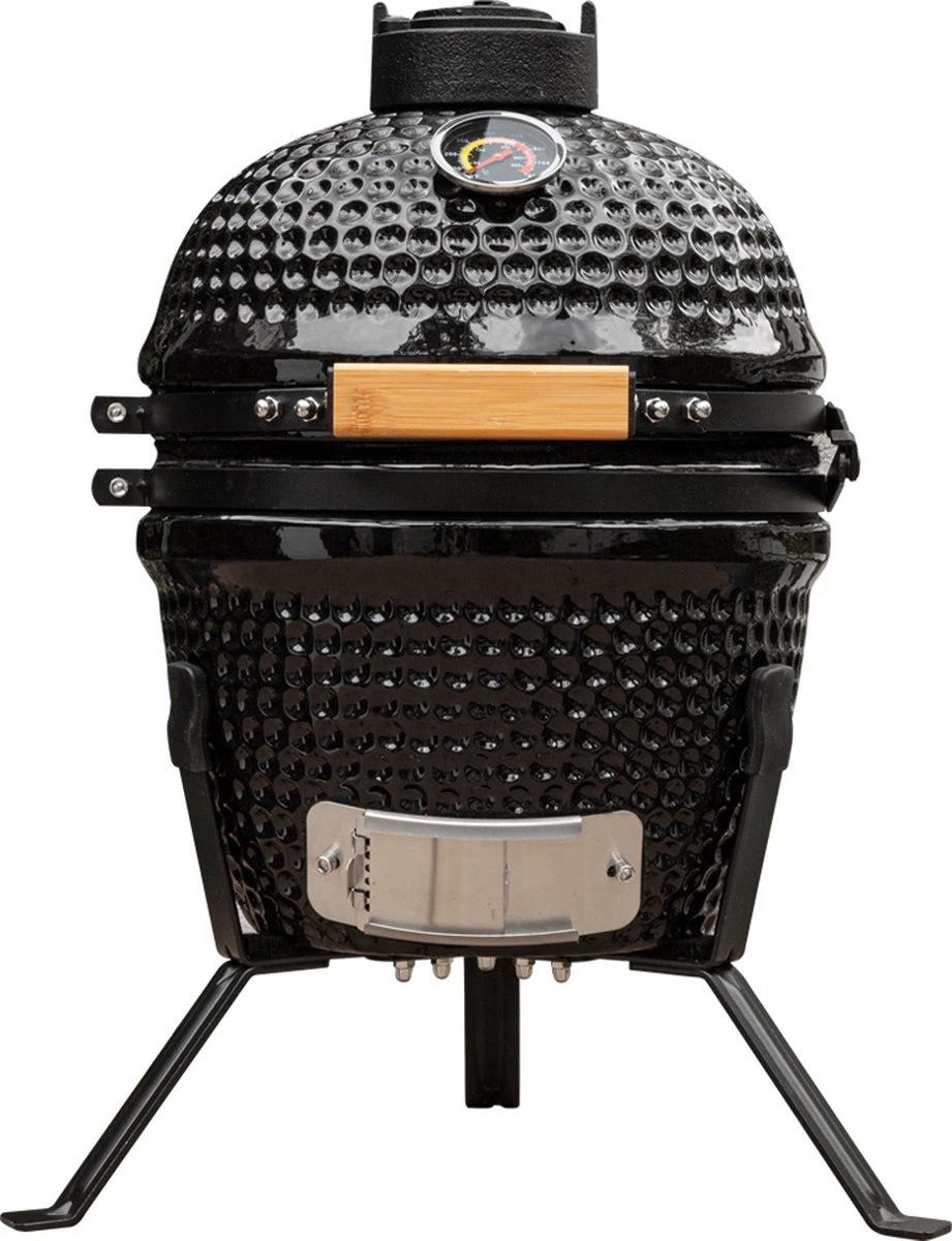 BluMill Kamado BBQ Egg - Kamado 13 Inch - Incl. Vlees Thermometer - Houtskoolbarbecues - Zwart - Ø 27cm 3 BluMill Kamado BBQ Egg - Kamado 13 Inch - Incl. Vlees Thermometer - Houtskoolbarbecues - Zwart - Ø 27cm